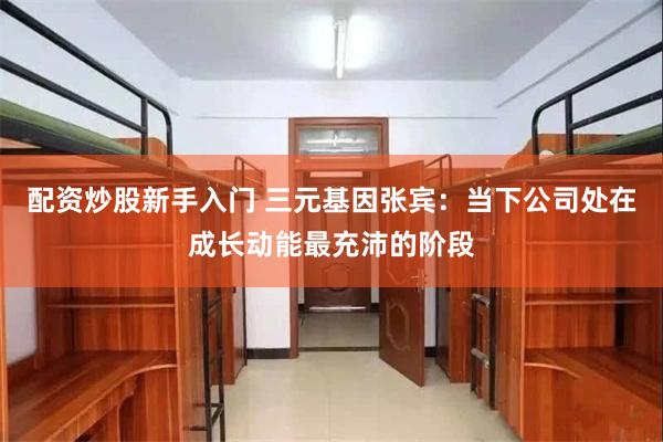 配资炒股新手入门 三元基因张宾：当下公司处在成长动能最充沛的阶段